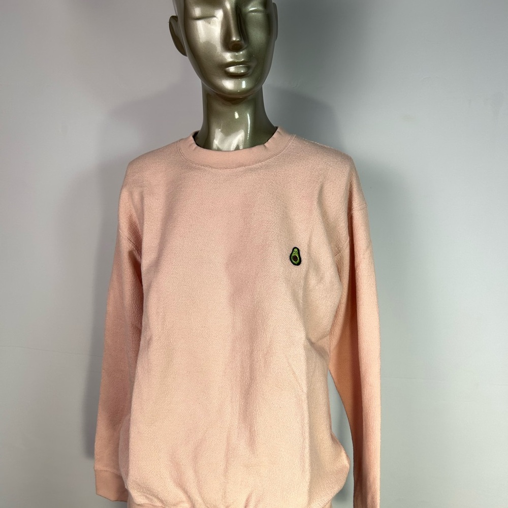 Infrathin Cozy Pink Sweatshirt with Avocado Patch NWOT